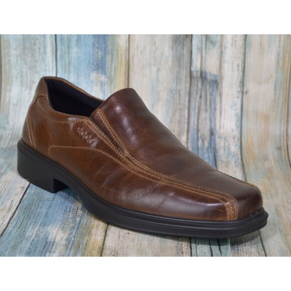 Ecco Helsinki Bike Toe Loafers Size 8/8.5 (42) Brown Leather Slip On Shoes main image 6